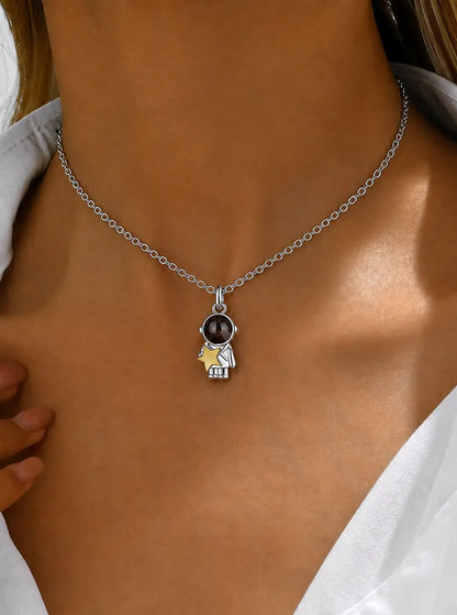 2 Collares Astronauta con Foto Personalizada