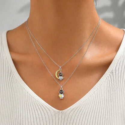 2 Collares Astronauta con Foto Personalizada